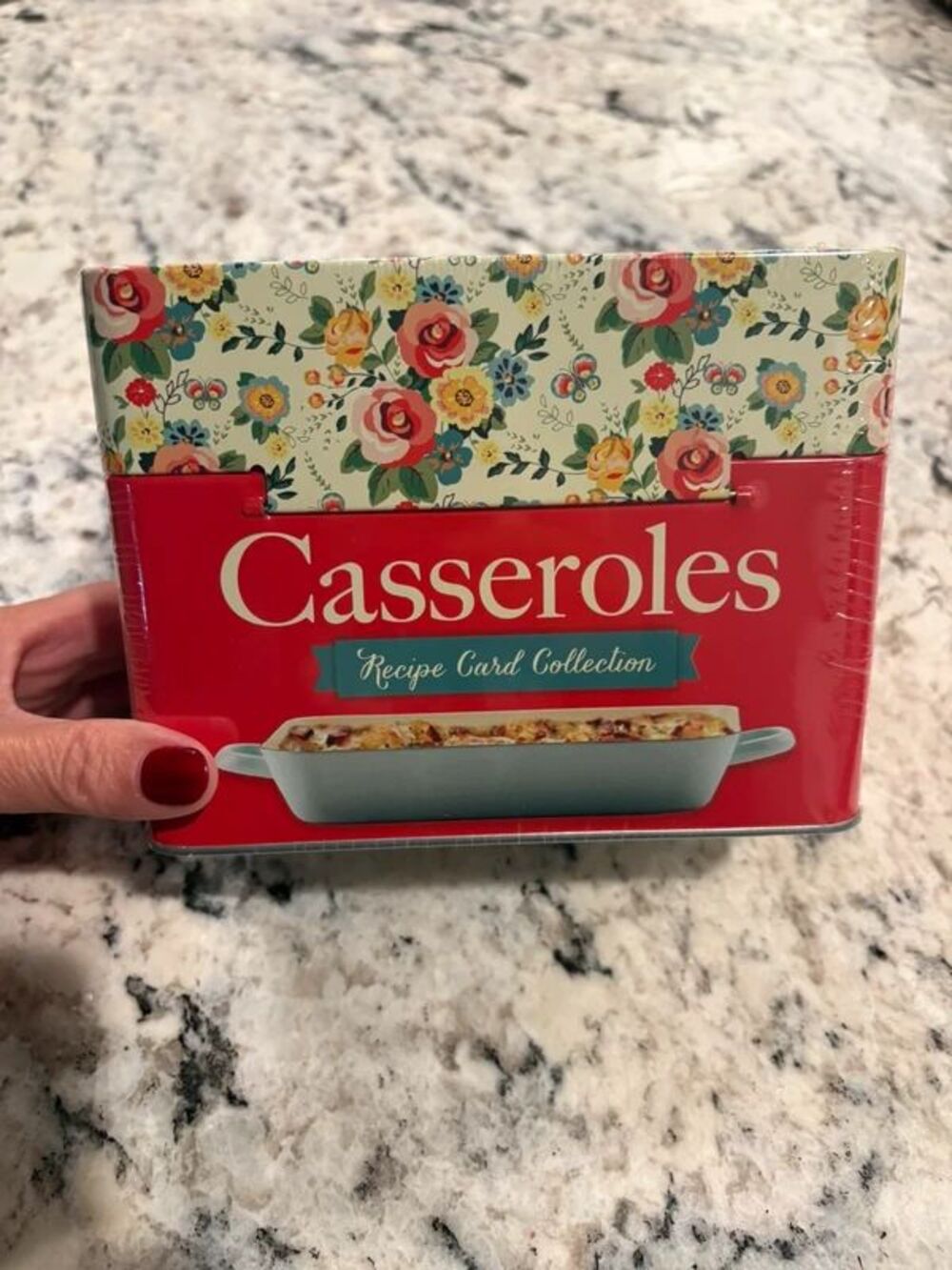 Casseroles Recipe Card Collection Floral Tin 72 Recipes + 28 Blank Cards New